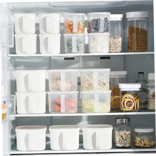 Vista 8 de 2 recipientes herméticos para almacenamiento de alimentos con tapas, contenedores de plástico transparente para cocina y refrigerador, ideal