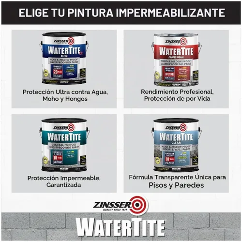 Vista 9 de Zinsser WaterTite LX Ultra White Pintura Impermeabilizante