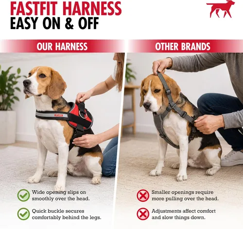 Vista 5 de Tuff Pupper Arnés de ajuste rápido para perros extra pequeños, sin tirones, sin estrangulamiento, a prueba de escapes, chaleco transpirable