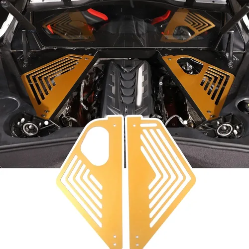 Vista 12 de TOYCIDFG Cubierta de panel de bahía del motor, protector de protección contra salpicaduras izquierda y derecha para C8 Corvette 2020-2024 Accesorios