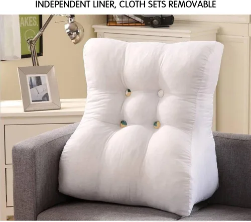 Vista 5 de Johnear Almohada de cuña de algodón con estampado de almohada de respaldo para decorar la lectura, cojín de suelo para dormir sentado en la cama