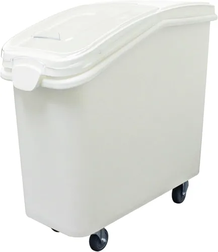 Vista 9 de TrueCraftware - Contenedor de 2 galones para ingredientes (40 tazas), contenedor de almacenamiento blanco con tapa superior abatible transparente