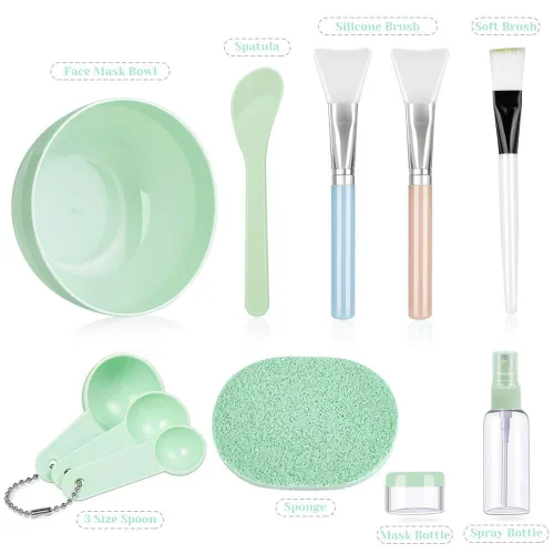 Vista 2 de anezus - Juego de 11 tazones para mezclar máscaras faciales, kit de herramientas de mezcla con máscara facial, cuenco, espátula, cepillo