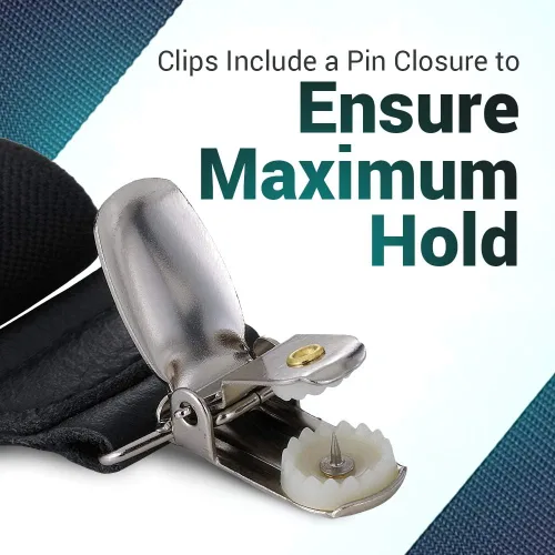 Vista 2 de Hold'Em Pin Clip de la camisa se mantiene las camisas en su lugar, correa elástica suave ajustable
