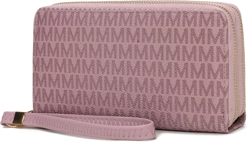 Vista 92 de MKF Collection Mia K - Cartera de pulsera para mujer, pequeña cartera de cuero vegano para tarjetas de crédito con cremallera y bolsillo