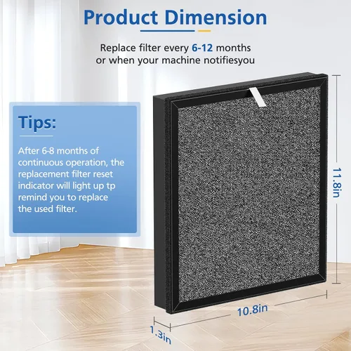 Vista 6 de LINNIW Filtro de repuesto TZ-K2 compatible con el purificador de aire ToLife TZ-K2, sistema de filtración 3 en 1 con carbón activado y prefiltro