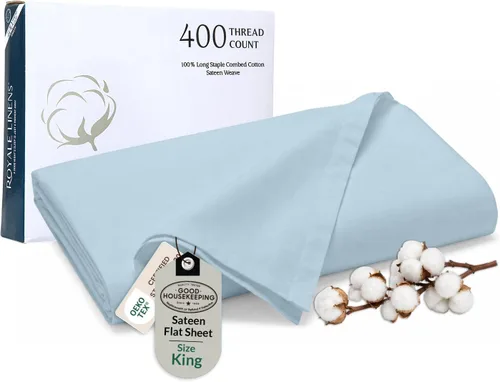 Vista 46 de Royale Linens Sábana encimera de 300 hilos de 100 % algodón peinado de fibras largas, súper suave, sábana encimera de tamaño individual se vende por