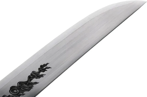 Vista 9 de Hoja de crisantemo japonesa real hecha a mano tanto corta katana samurái real de 13 pulgadas 1065 hoja de acero de resorte de acero de espiga