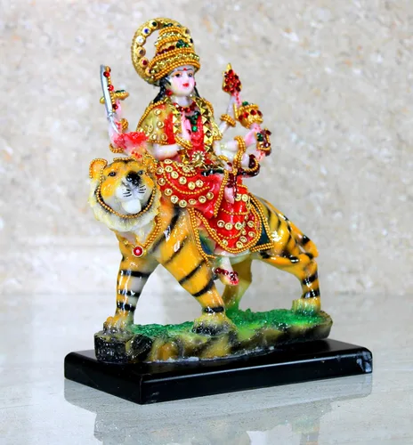 Vista 7 de eSplanade Maa Durga MATA Rani Estatua Ídolo para Mandir Hogar (8") Navratri Pooja Durga Maa - Resina - Multicolor