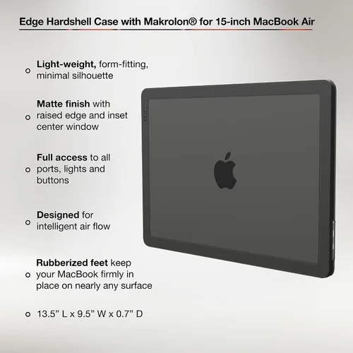 Vista 3 de Incase Edge - Funda rígida con Makrolon para MacBook Air de 15 pulgadas, color negro
