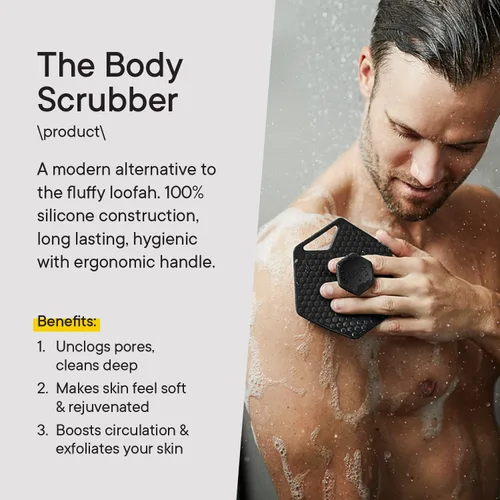 Vista 6 de TOOLETRIES - Exfoliante corporal y gancho – Exfoliante de silicona premium para limpiar, exfoliar y revitalizar tu piel – Accesorios de ducha
