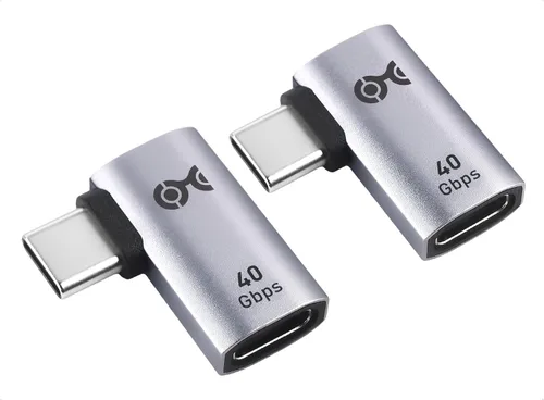 Vista 11 de Cable Matters Kit Combo de Adaptador USB-C de Ángulo Recto de 40Gbps, Hasta [Video 4K@240Hz, Carga de 240W, Transferencia de Datos de 40Gbps]