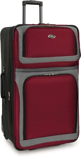 Vista 5 de Juego de equipaje de viaje extensible y ligero New Yorker de U.S. Traveler, Rojo profundo), US6300R1