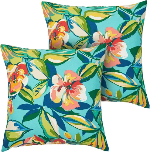 Vista 26 de FUNHOME Fundas de almohada lumbar para exteriores, 12 x 20 pulgadas, sin relleno, círculo cian