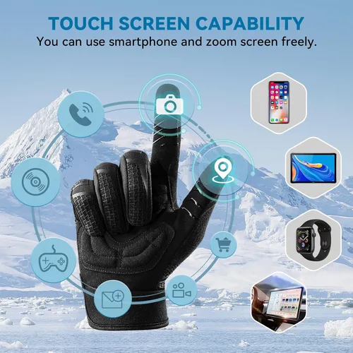 Vista 3 de Guantes de ciclismo para hombres y mujeres Guantes de ciclismo acolchados de 0.197 in para pantalla de dedo completo táctil de bicicleta