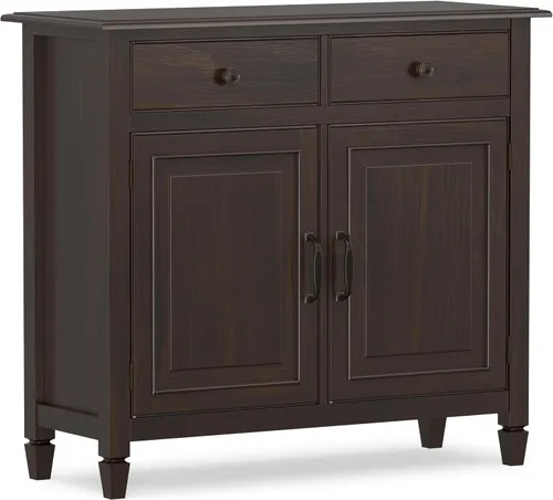 Vista 14 de SIMPLIHOME Connaught - Armario de madera maciza de 60 pulgadas de ancho, color negro