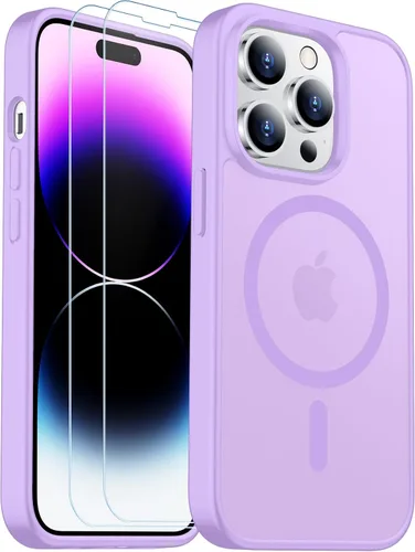 Vista 90 de SPIDERCASE Funda magnética translúcida diseñada para iPhone 11, con 2 protectores de pantalla de vidrio templado, antihuellas, para iPhone 11 de 6.1