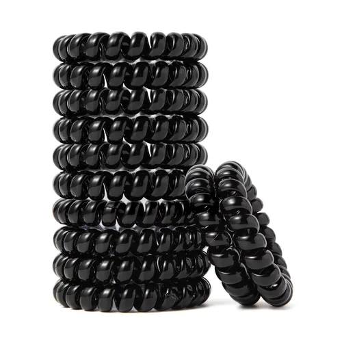 Vista 18 de Lazos para el cabello en espiral sin arrugas, coloridos lazos para el cabello sin rastro, lazos elásticos para el cabello, lazos para el cabello
