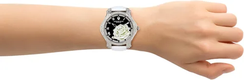 Vista 2 de JEANNIE ROSE A01 - Reloj analógico para mujer, 1.575in, diseño de una docena de rosas, color blanco