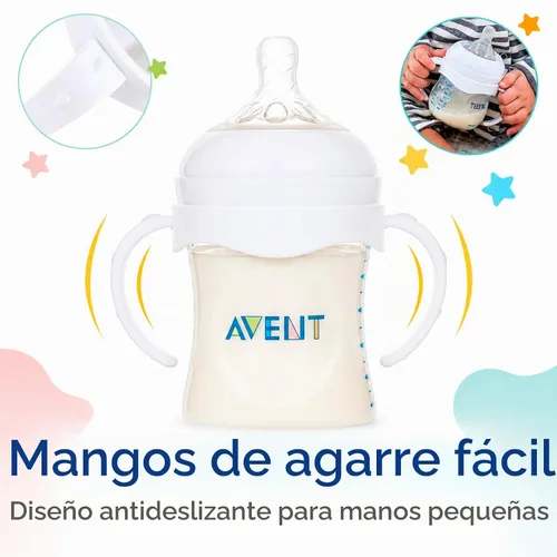 Vista 7 de CHUBBIEE Asas para biberones compatibles con botellas naturales Philips Avent, empuñaduras ergonómicas antideslizantes para botellas