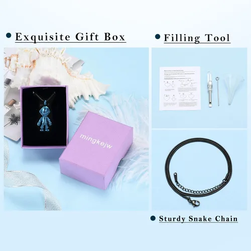 Vista 7 de mingkejw Cremación astronauta collar urna conmemorativa joyería colgante urna de cremación cenizas collar conmemorativo para niños y humanos.