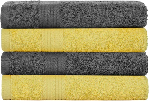Vista 35 de Ample Decor Juego de 12 toallas de baño de 600 GSM, 100% algodón, 4 toallas de baño, 4 toallas de mano, 4 paños de lavado, absorbentes y suaves