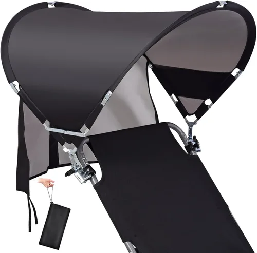 Vista 27 de Toldo universal XL resistente al viento para silla, extra grande plegable UPF 50+ con abrazadera ajustable, se adapta a la mayoría de la playa