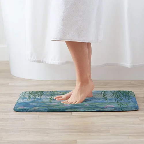 Vista 5 de INVIN ART Claude Monet Water Lilies Non-Slip Door Mat Art Decor