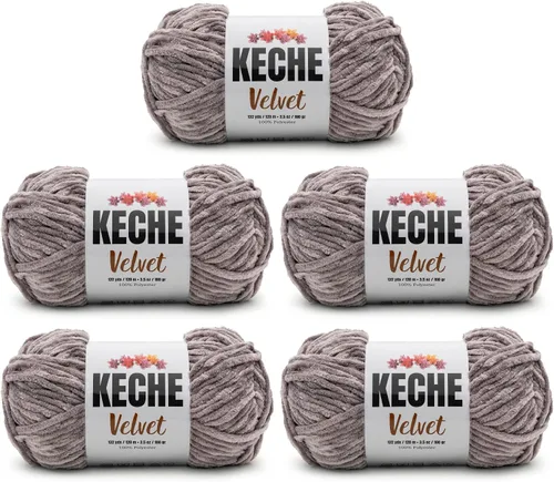 Vista 66 de Keche Hilo para ganchillo, hilo de terciopelo, chenilla suave, manta de bebé voluminosa amigurumi Yarn 3.53 oz (132 yardas) - Arona