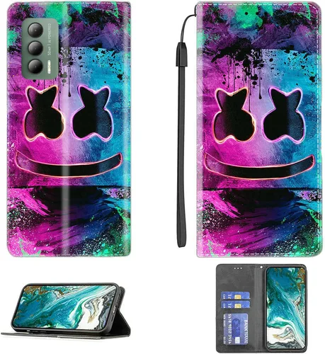 Vista 164 de Aroepurt Funda para UMIDIGI G1 Plus compatible con UMIDIGI G1 Plus Funda para teléfono Funda de piel sintética con función atril magnética CPT15