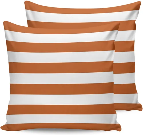 Vista 25 de Fundas de almohada de exterior impermeables de 16 x 16 pulgadas, fundas de almohada de poliéster con rayas blancas y negras, fundas decorativas