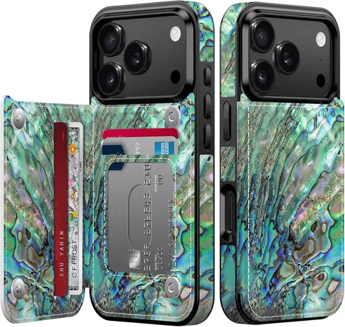 Vista 283 de LETO para iPhone 15 Pro Funda tipo cartera - Tapa tipo folio con patada - Diseños de moda - Tarjetero - Funda protectora para mujeres y niñas - 6.1