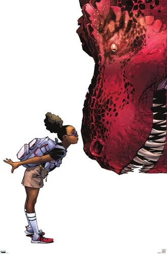 Vista 11 de Trends International Marvel Moon Girl & Devil Dinosaur - Póster de pared de beso, 22.4 pulgadas de largo x 14.7 pulgadas, versión enmarcada
