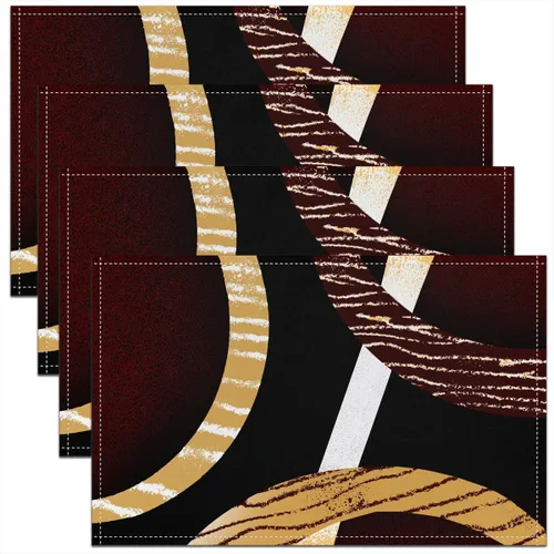 Vista 37 de Modern Circles - Juego de 4 manteles individuales de 12 x 18 pulgadas, patrón geométrico abstracto, decorativo, para niños, adolescentes y adultos