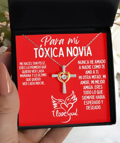 Vista 5 de Cadena de oro para Novia con mensaje personalizado, regalo de aniversario de boda o Navidad
