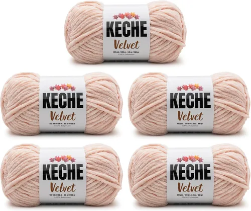 Vista 122 de Keche Hilo para ganchillo, hilo de terciopelo, chenilla suave, manta de bebé voluminosa amigurumi Yarn 3.53 oz (132 yardas) - Arona
