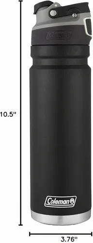Vista 7 de Coleman Autoseal FreeFlow - Botella de agua de acero inoxidable, color negro, 24 onzas