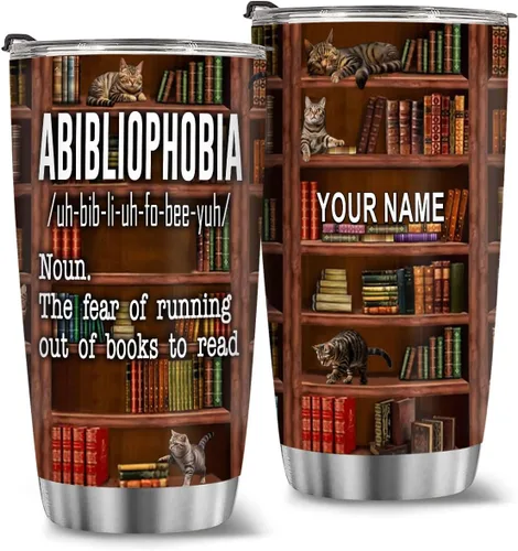 Vista 46 de T40413 - Taza personalizada para amantes de los libros, taza de café con texto en inglés "Just A Girl Loves Book", regalo para mujeres y niñas