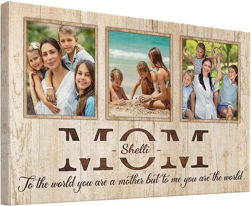 Vista 7 de Poster personalizado para el Día del Padre en lienzo para papá, póster de papá, arte de pared de foto familiar personalizada, regalo de cumpleaños