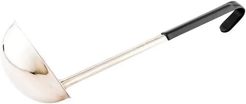 Vista 5 de Restaurantware Met Lux - Cucharón de sopa de 1 onza con mango de gancho, cuchara para servir, con mango amarillo, cuchara de cocina de acero