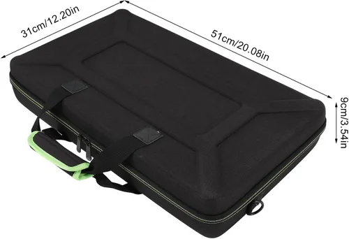 Vista 9 de Asixxsix Funda para controlador de DJ, EVA acolchada a prueba de arañazos con dos cremalleras de metal, funda rígida de EVA con compartimento