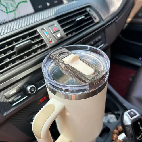 Vista 6 de 2 tapas con popote desmontable para Stanley Quencher ProTour de 40 onzas, tapa 100% a prueba de fugas para accesorios de vasos Stanely de 40 onzas
