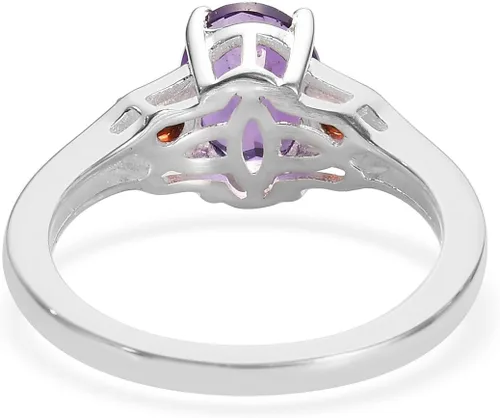 Vista 5 de SHOP LC - Anillo de amatista granate 925 de plata de ley 925, anillos de amatista roja y púrpura para mujeres, regalos de cumpleaños para mujeres