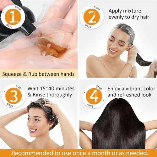 Vista 7 de Champú de Tinte para el Cabello Marrón Cereza, Tinte para el Cabello Marrón Semipermanente, Funciona en Minutos, Champú de Color Instantáneo