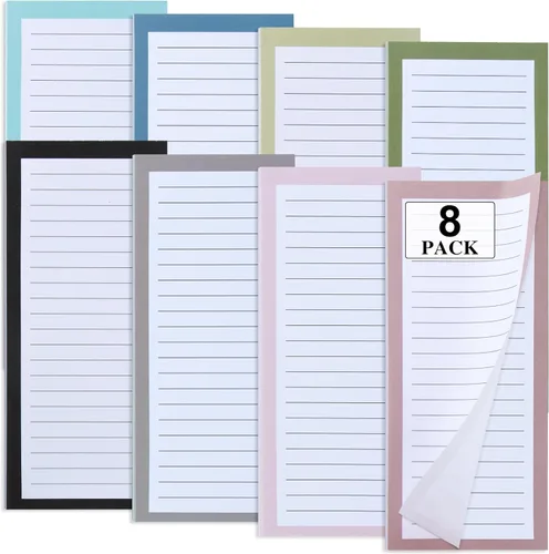 Vista 10 de 4 paquetes de blocs de notas magnéticos para nevera, gran almohadilla magnética para lista de comestibles para nevera, diseño completo con parte