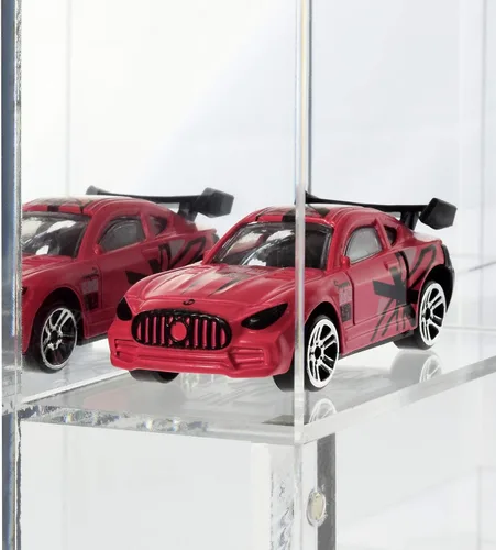 Vista 4 de Ikee Design Acrylic Mirrored Back 12 Compartment Organizer Display Case 12 compartimentos con espejo trasero