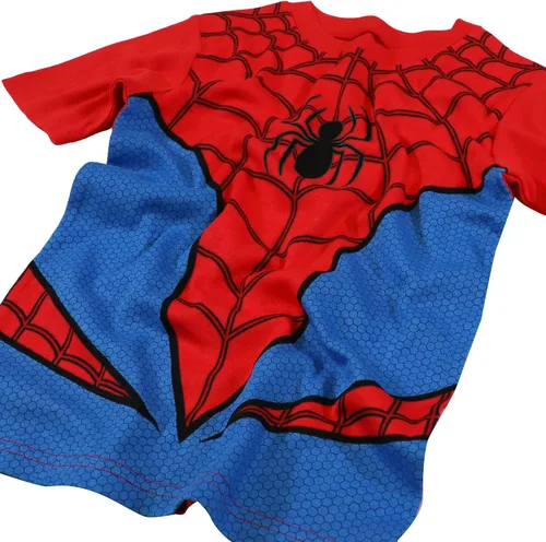 Vista 3 de Marvel Black Panther - Conjunto de pijama de algodón ajustado de 2 piezas para niños de Spider-Man