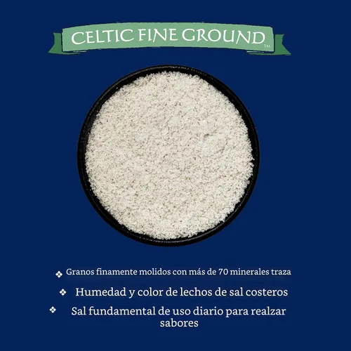 Vista 4 de Celtic Sea Salt - Bolsa resellable de sal fina molida, 8 oz