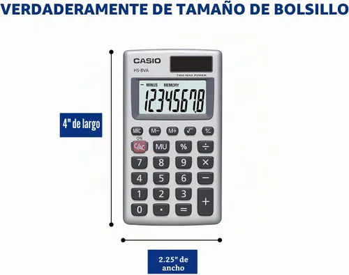 Vista 6 de Casio Inc. HS8VA calculadora de funciones estándar