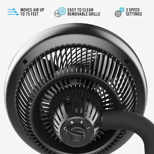 Vista 2 de Vornado Ventilador circulador de aire de tamaño mediano 623, negro